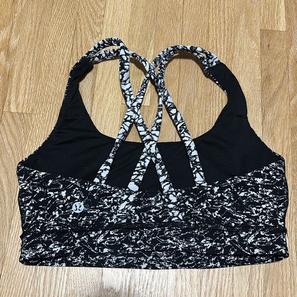 Lululemon Energy Bra Iced Wave White Black / Ice Breaker White Black - Picture 4 of 8
